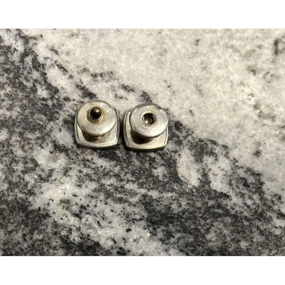 Vintage Mother of Pearl Square Double Sided Black Celluloid Snap Link Cufflinks